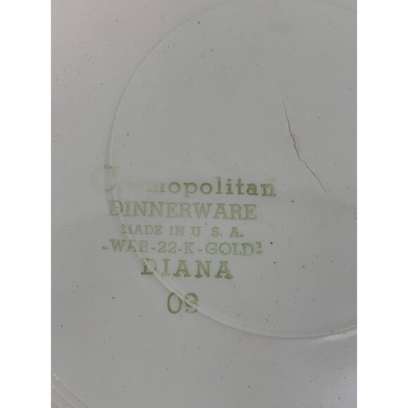 Vintage 50s Cosmopolitan Diana Gilded Dinnerware Plates Floral Design 8171 - Picture 4 of 10